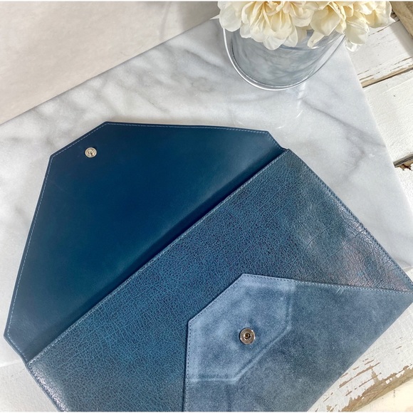 |SOLD| Jimmy Choo Leather & Suede Envelope Clutch/Pouch - Picture 5 of 10